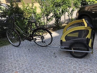 bicicletta con carrello affittasi